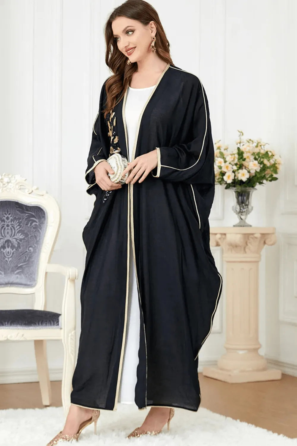 Kimono élégant aux motifs marocains pour femme