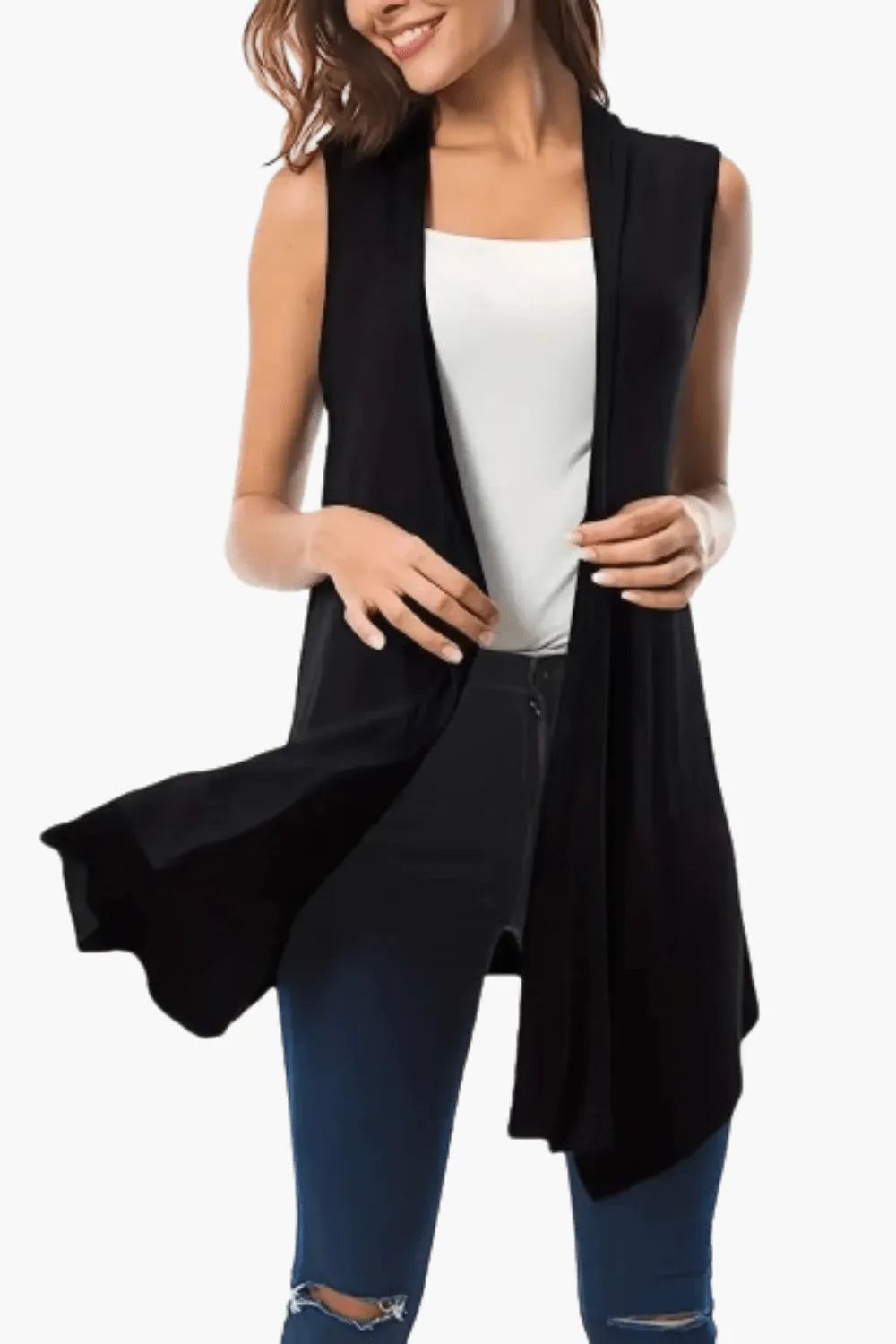 Peignoir estival sans manches pour un style décontracté