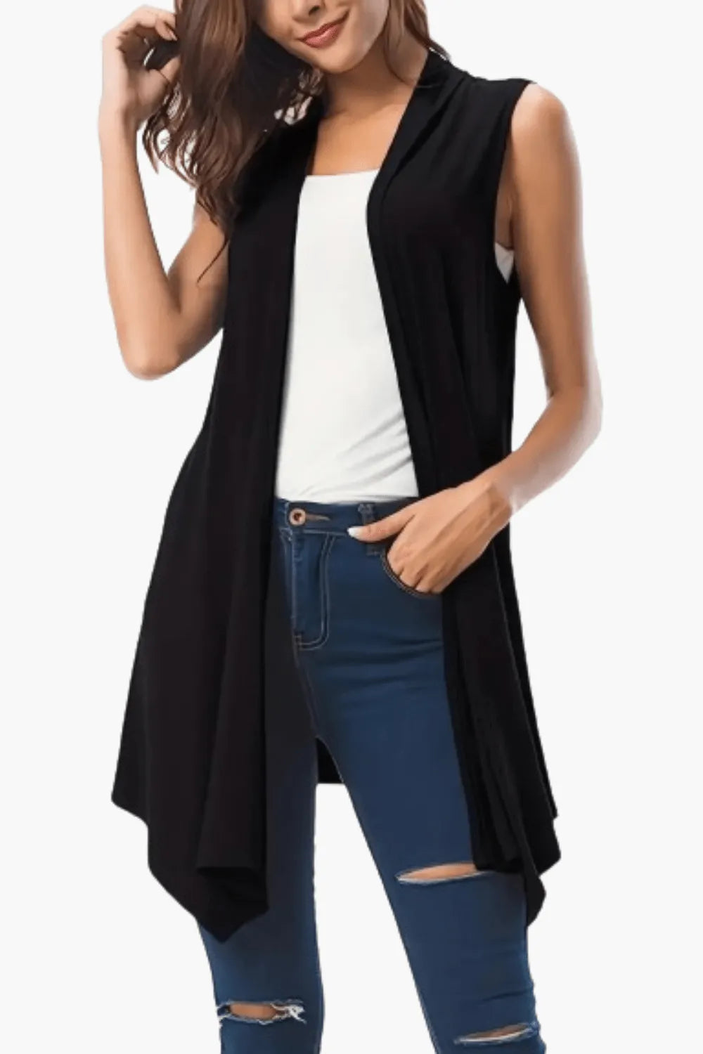 Peignoir estival sans manches pour un style décontracté