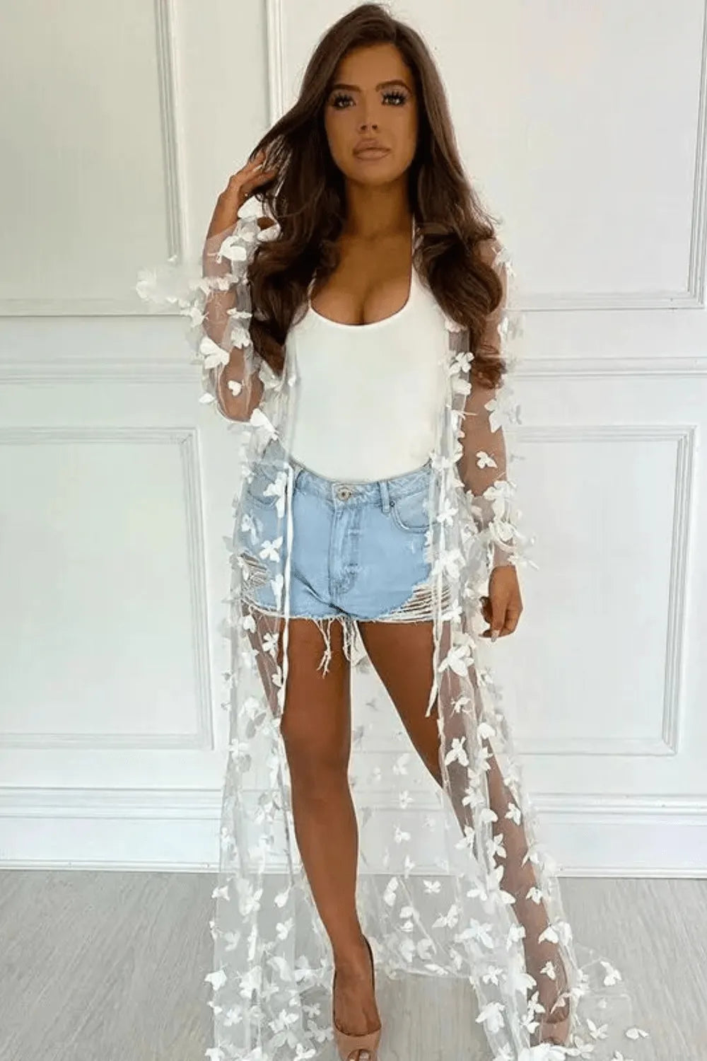 Kimono léger transparent pour soirée élégante