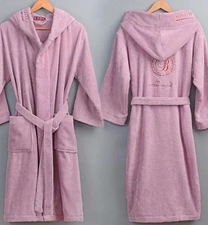 Peignoir à capuche confort hôtel pour femme rose / M Peignoir et bain