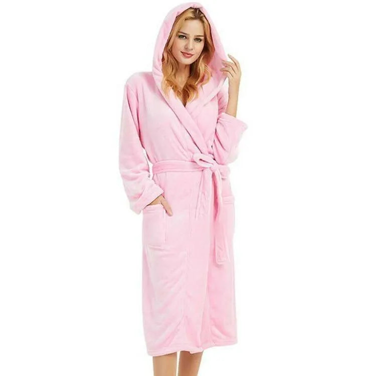 Peignoir à capuche doux et confortable pour l'hiver rose / s Peignoir et bain