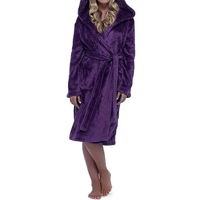 Peignoir à capuche doux et confortable pour l'hiver violet / s Peignoir et bain