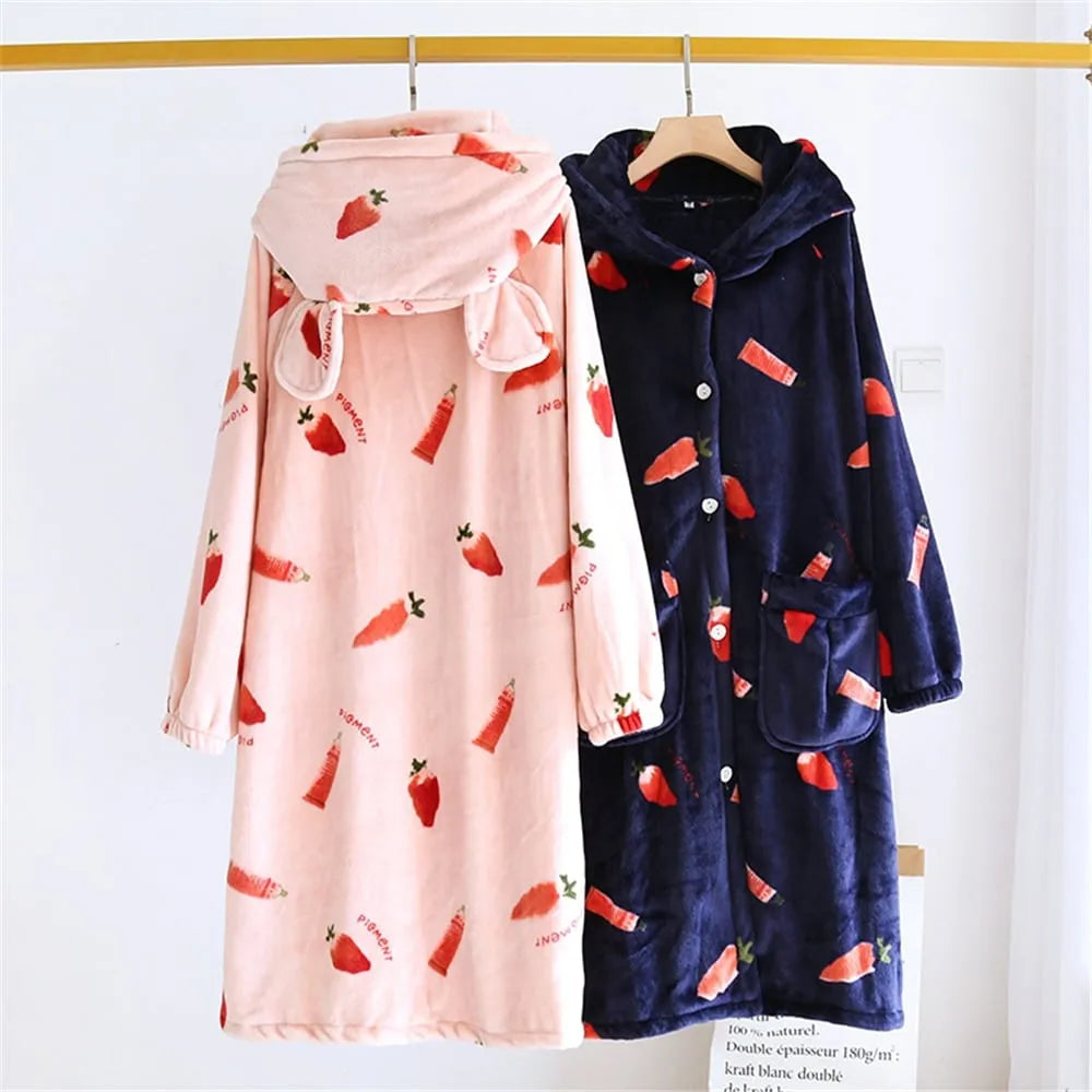 Peignoir à capuche oreilles motif enfant cozy Peignoir et bain