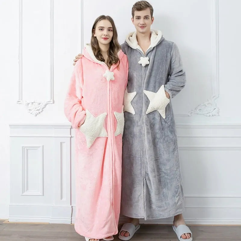 Peignoir à capuche thermique pour femme cosy hiver Peignoir et bain