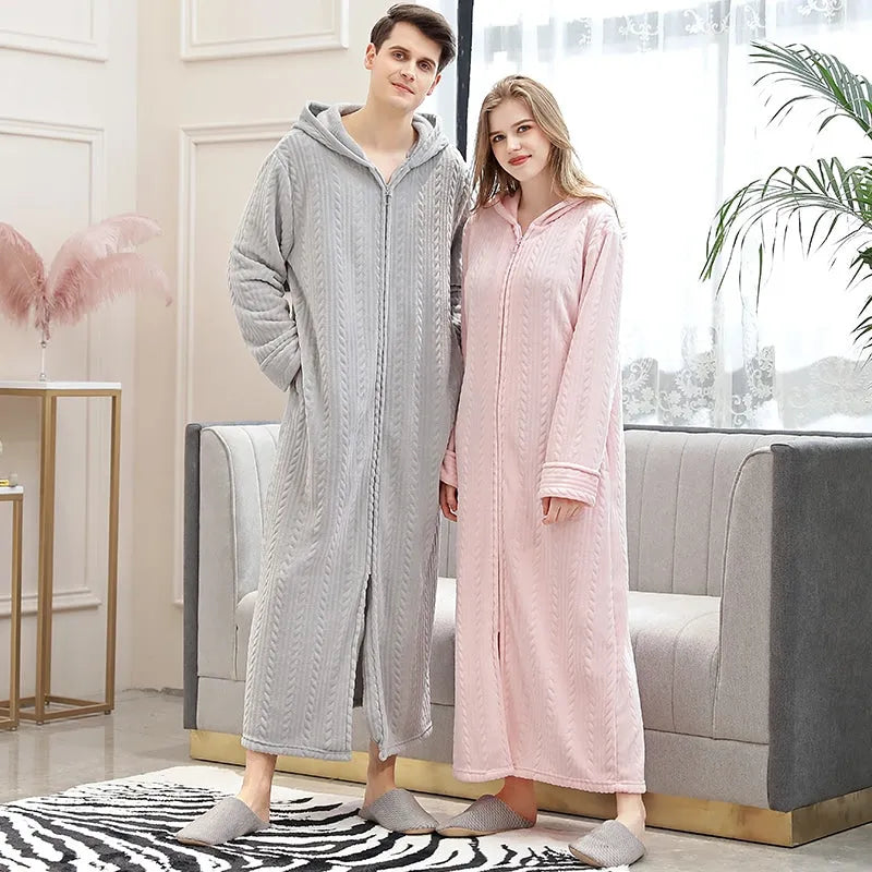 Peignoir à zip douillet pour femme hiver Peignoir et bain