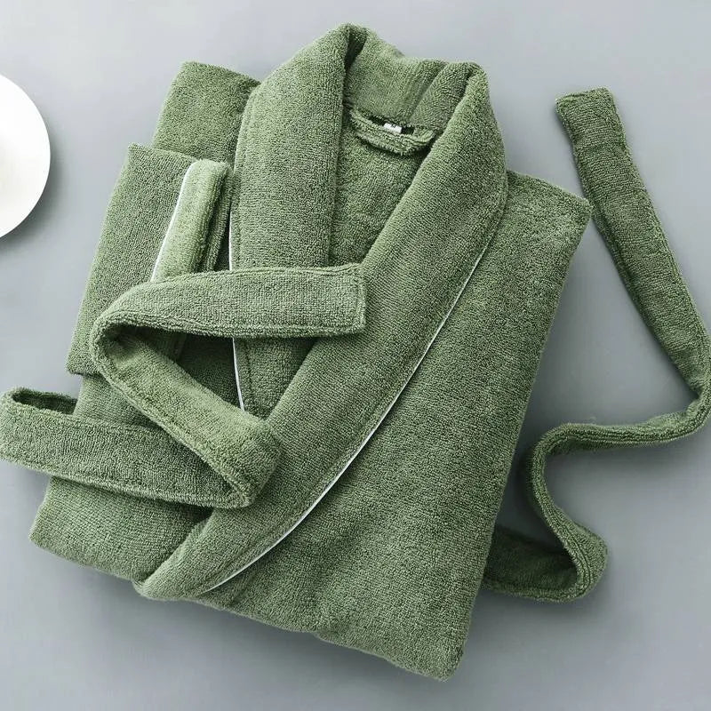 Peignoir absorbant en coton doux pour salle de bain vert / m Peignoir et bain
