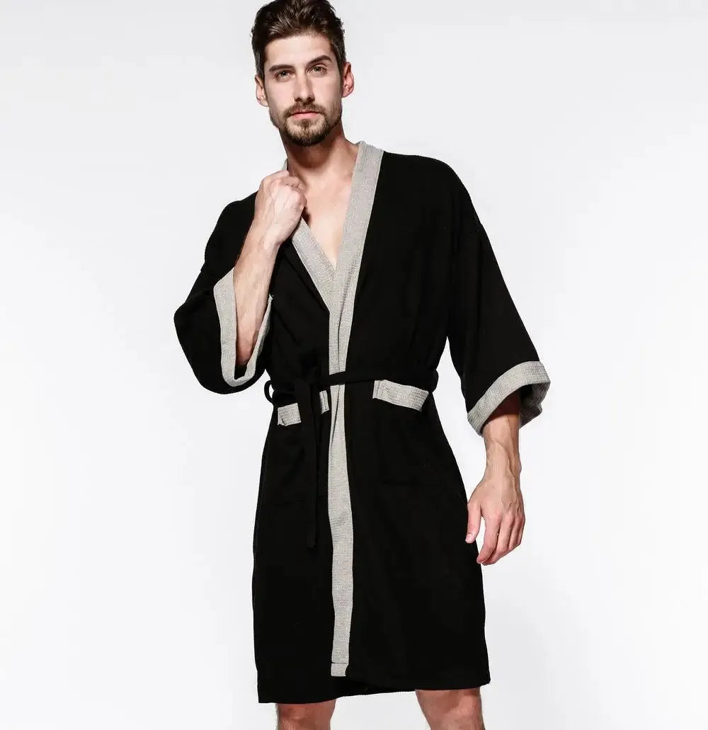 Peignoir bicolore unisexe élégant et confortable Peignoir et bain