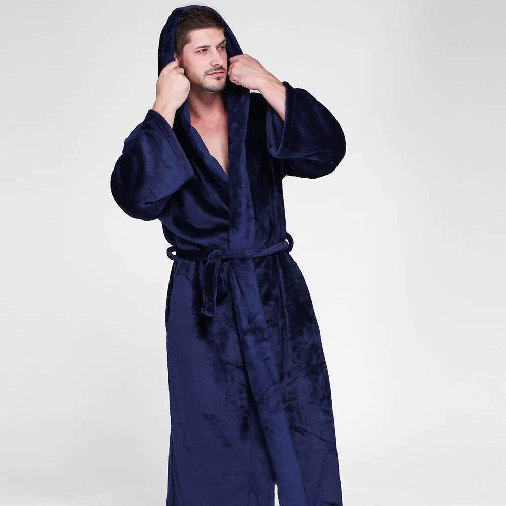 Peignoir chaud à capuche pour l'hiver cosy bleu / s Peignoir et bain