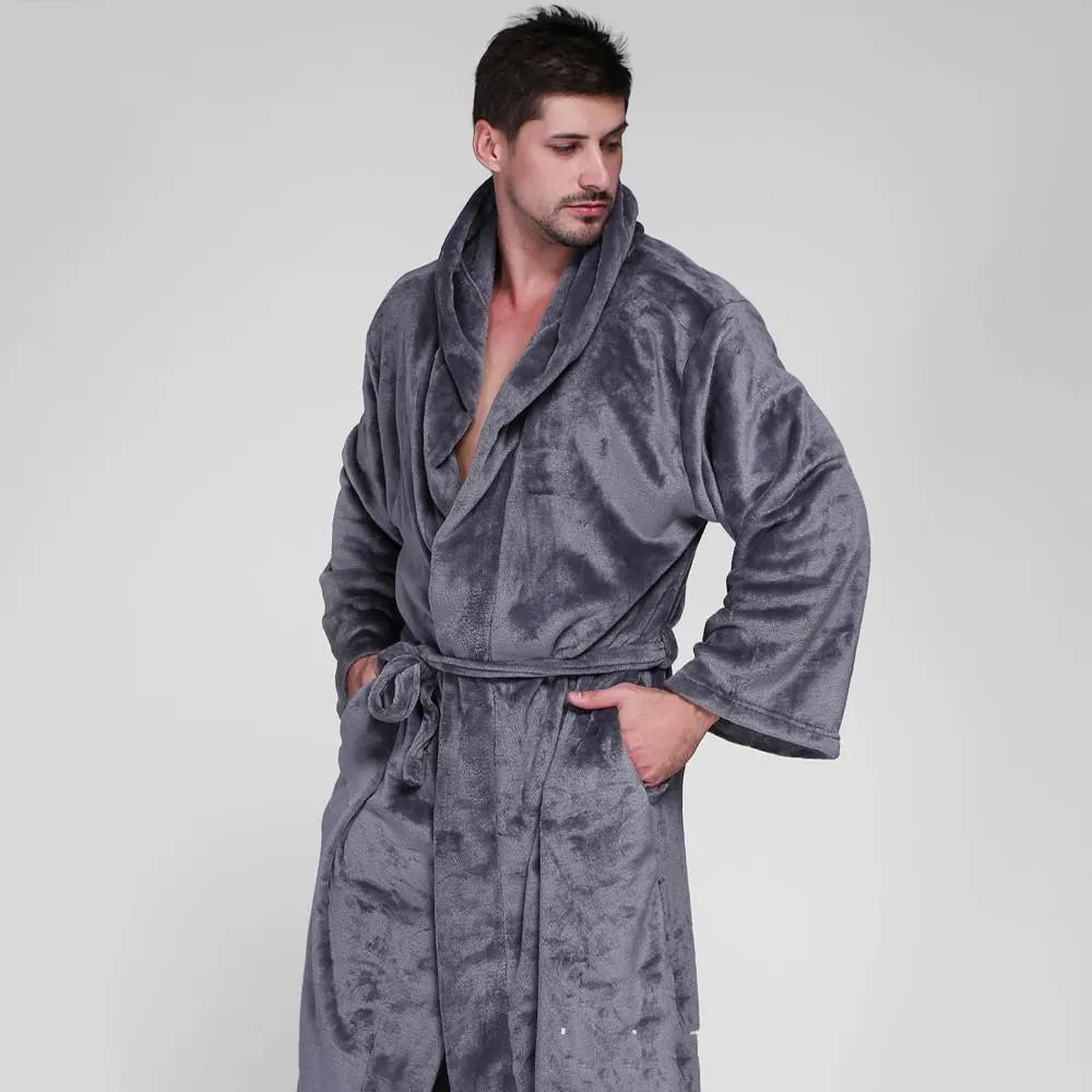 Peignoir chaud à capuche pour l'hiver cosy gris / s Peignoir et bain