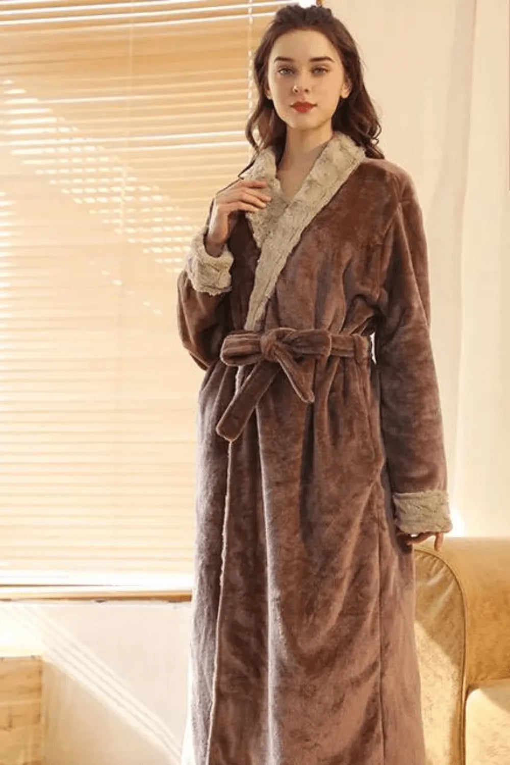 Peignoir chaud cocooning pour soirées d'hiver