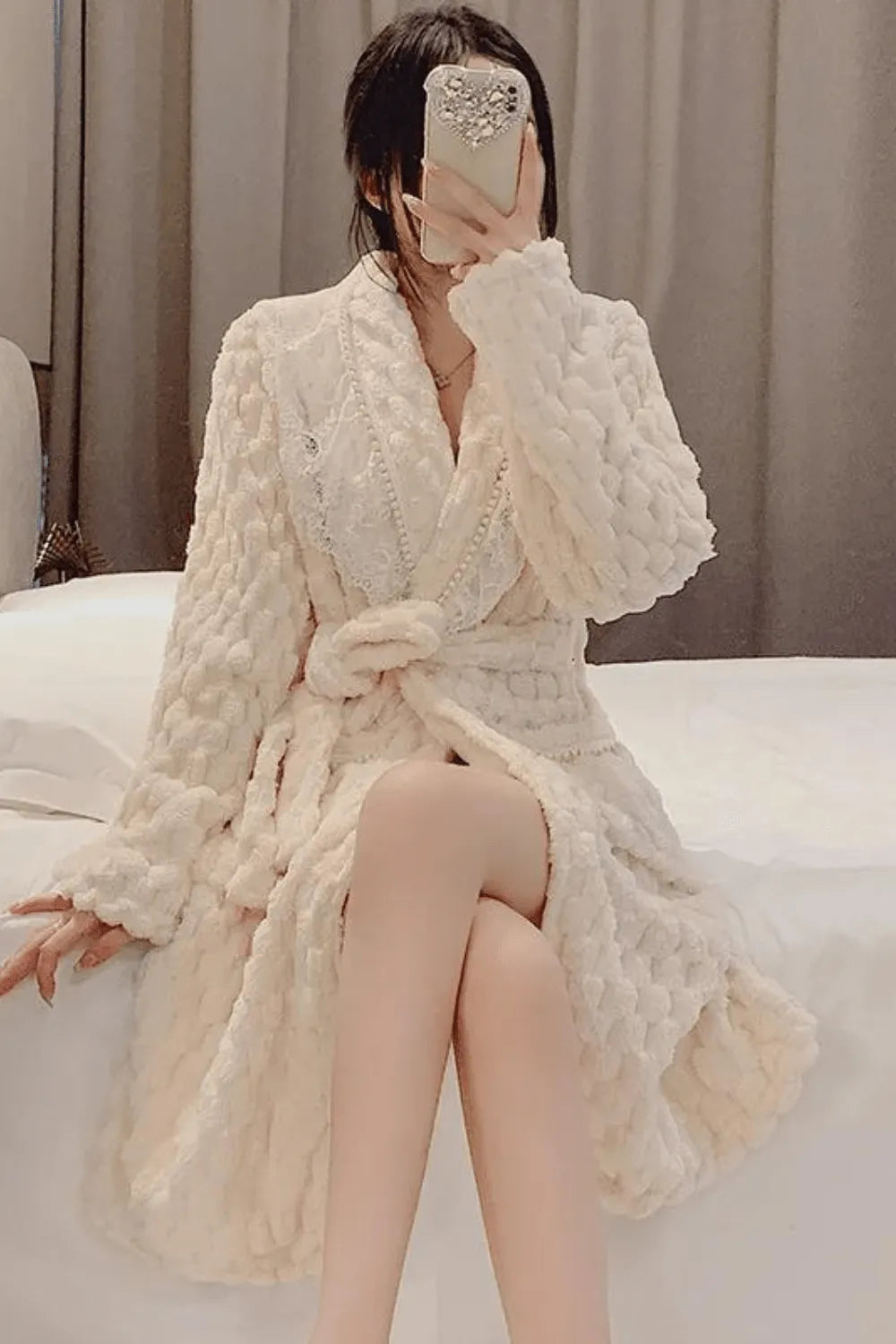 Peignoir douillet pour femme ambiance cocooning