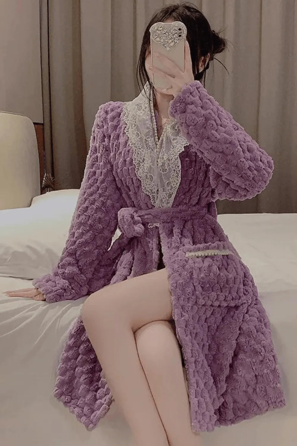 Peignoir douillet pour femme ambiance cocooning