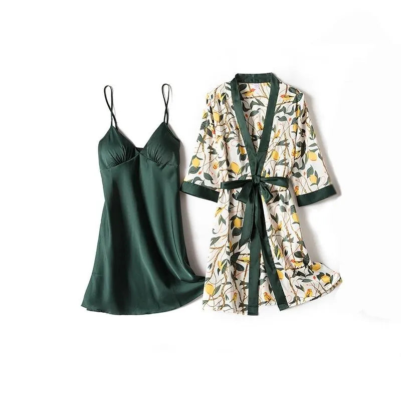 Peignoir court style kimono élégant pour femme l Peignoir et bain