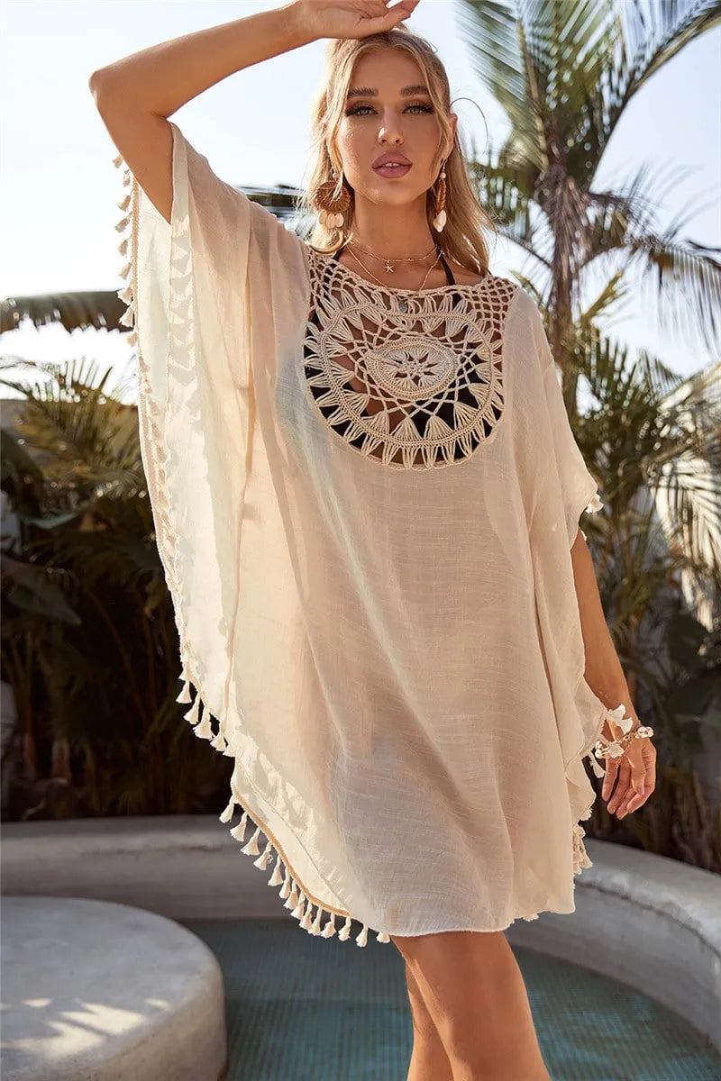 Peignoir crochet élégant pour femme bord de mer Peignoir et bain