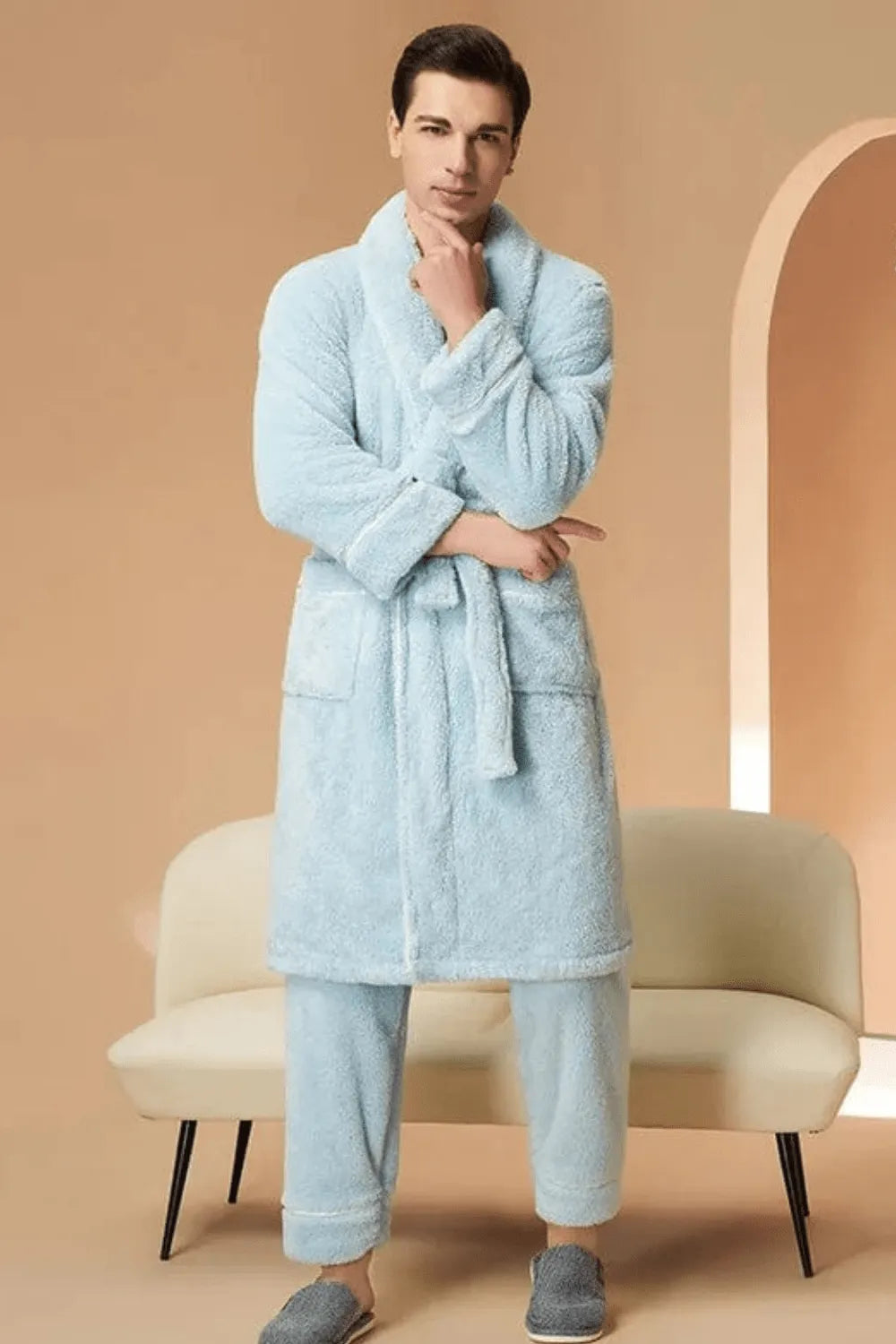 Peignoir confortable pour homme intérieur cocooning