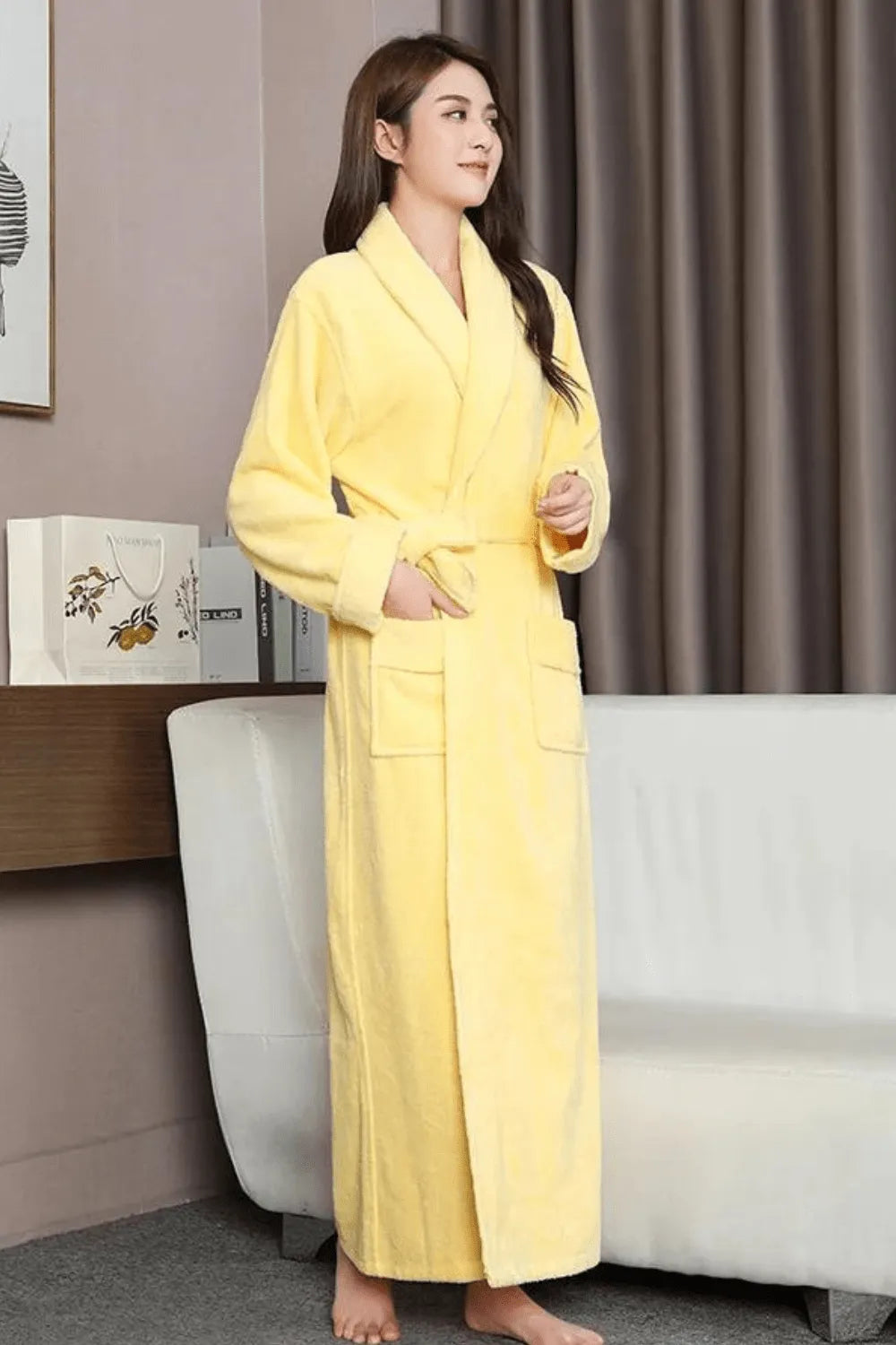 Peignoir élégant à capuche pour unisexe cozy