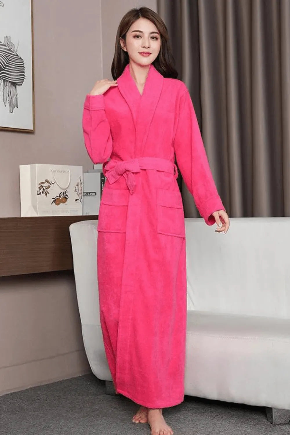 Peignoir élégant à capuche pour unisexe cozy