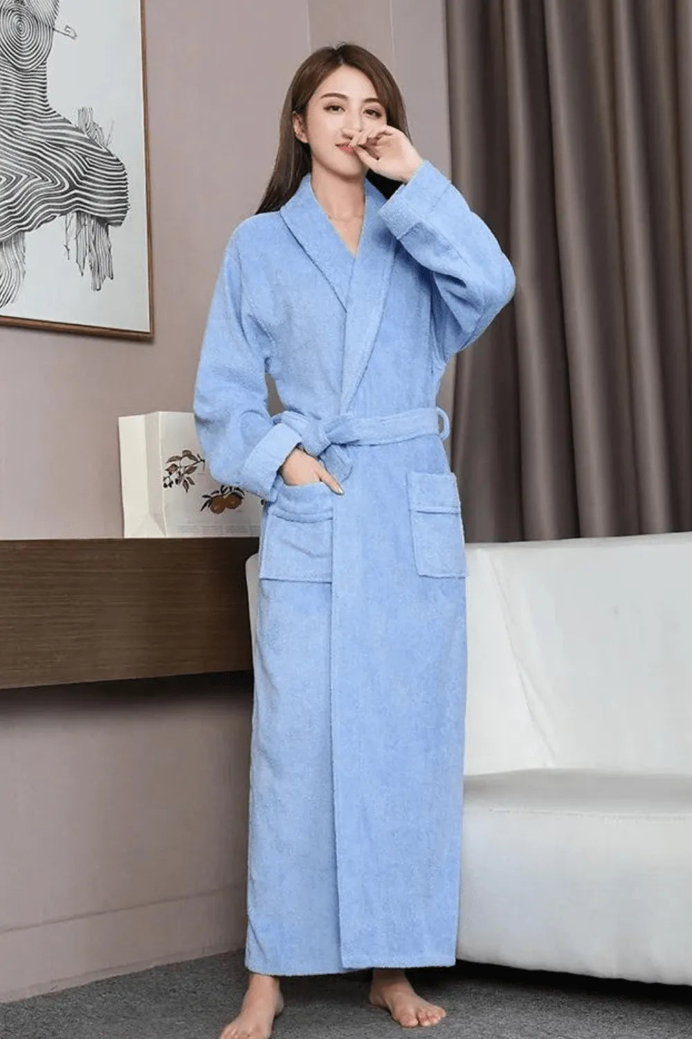 Peignoir élégant à capuche pour unisexe cozy