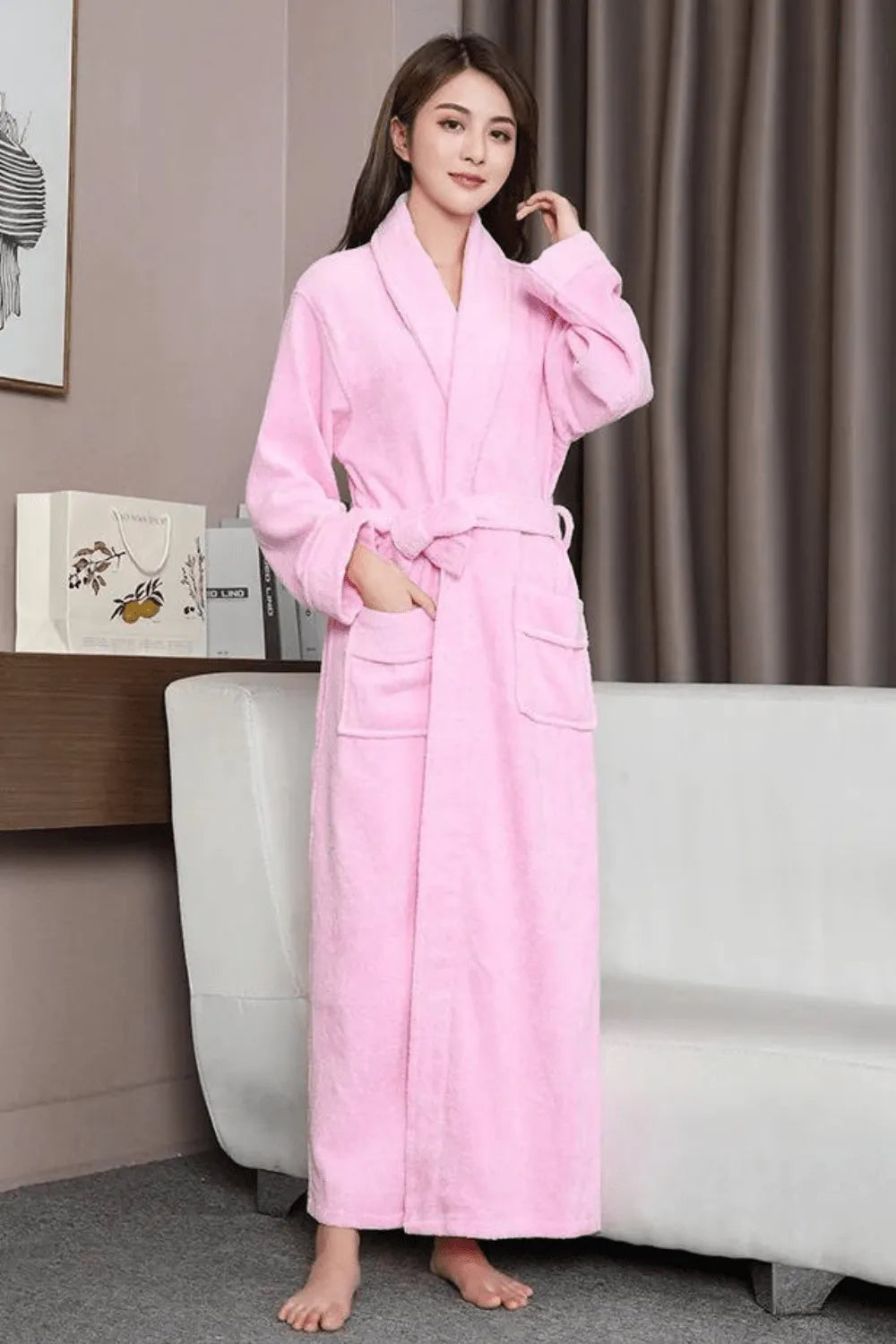 Peignoir élégant à capuche pour unisexe cozy