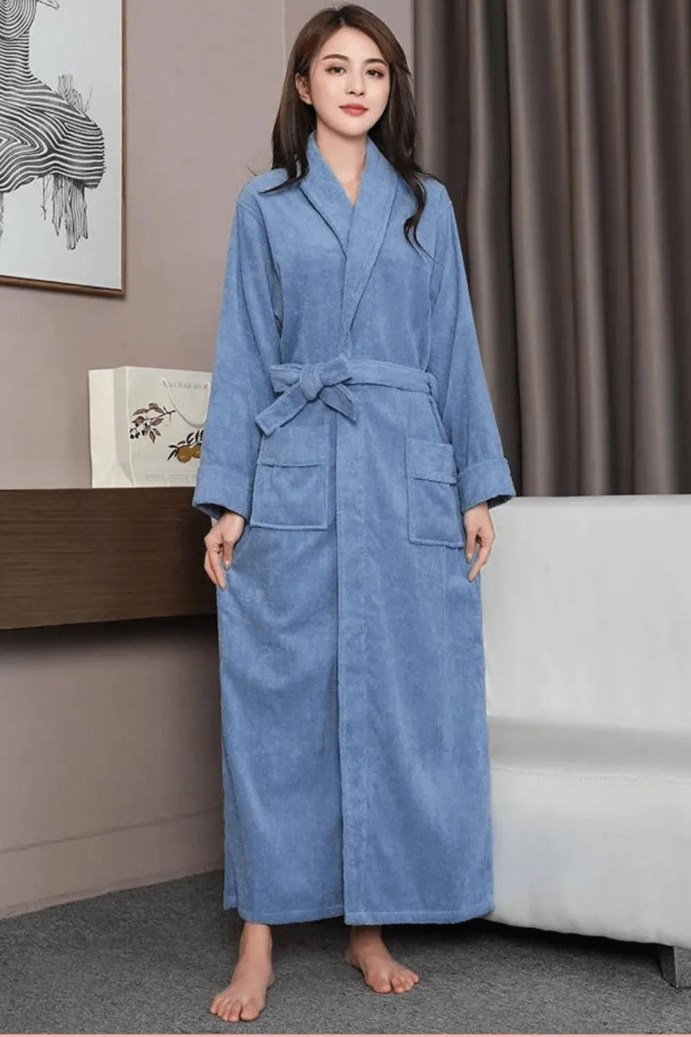 Peignoir élégant à capuche pour unisexe cozy