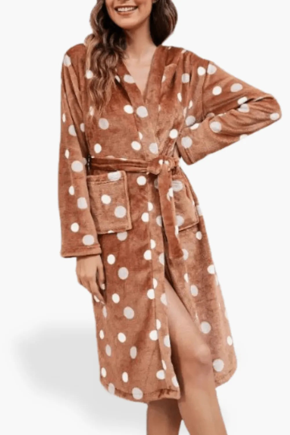 Peignoir à capuche douillet pour femme