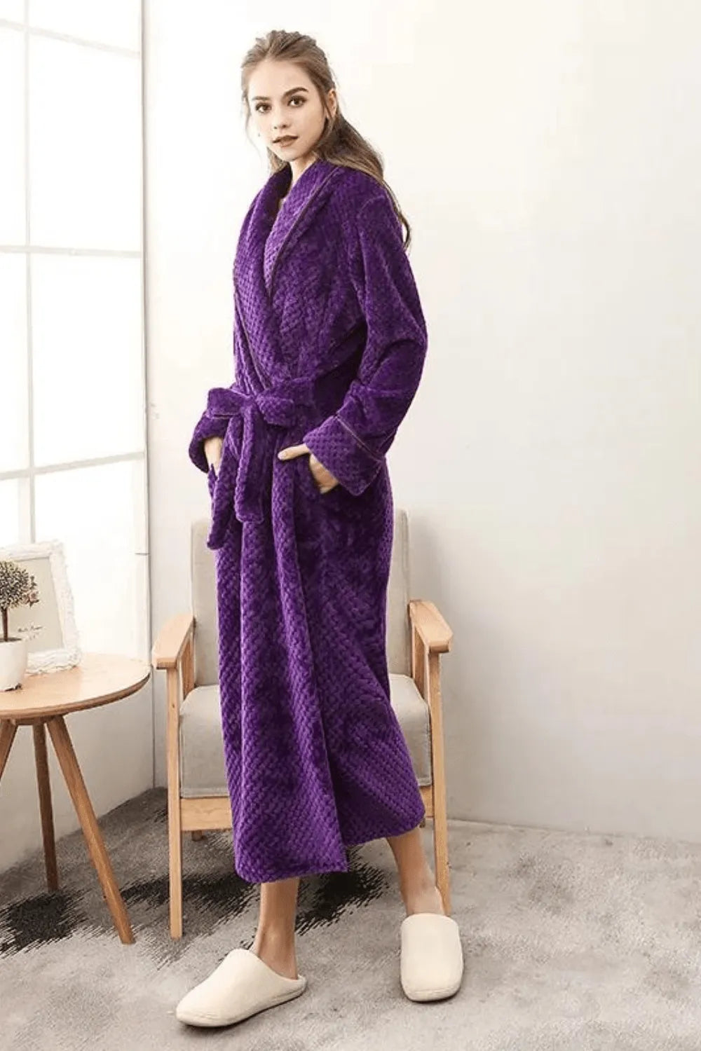 Peignoir élégant pour femme style spa relaxant