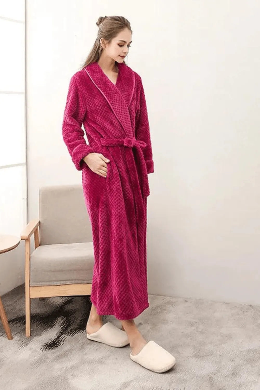 Peignoir élégant pour femme style spa relaxant