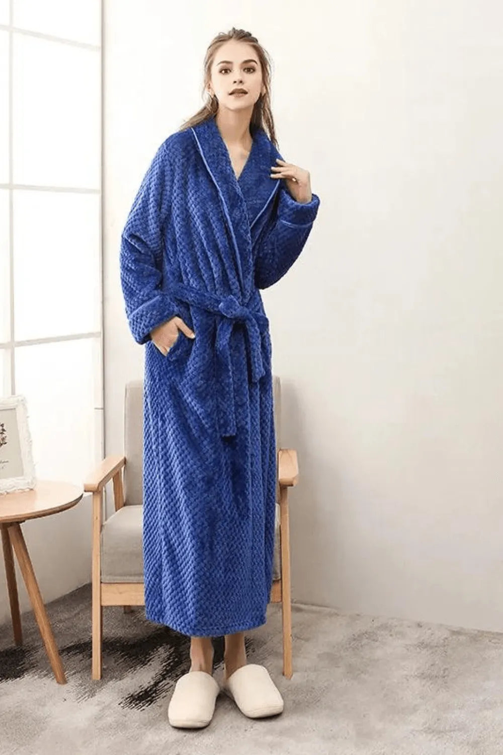 Peignoir élégant pour femme style spa relaxant