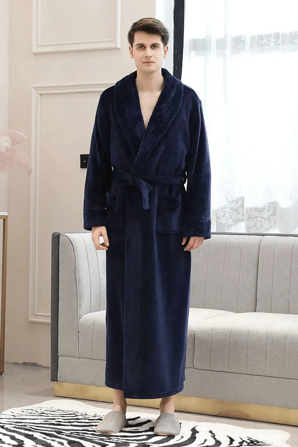 Peignoir élégant pour homme style spa