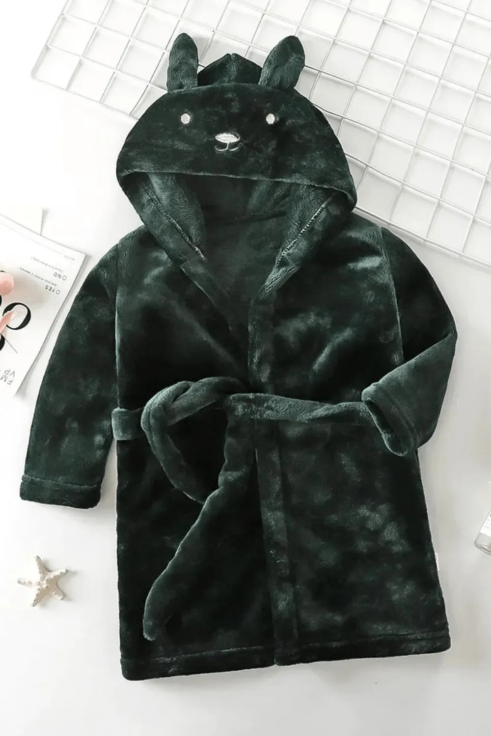 Peignoir enfant à capuche motif animaux amusants