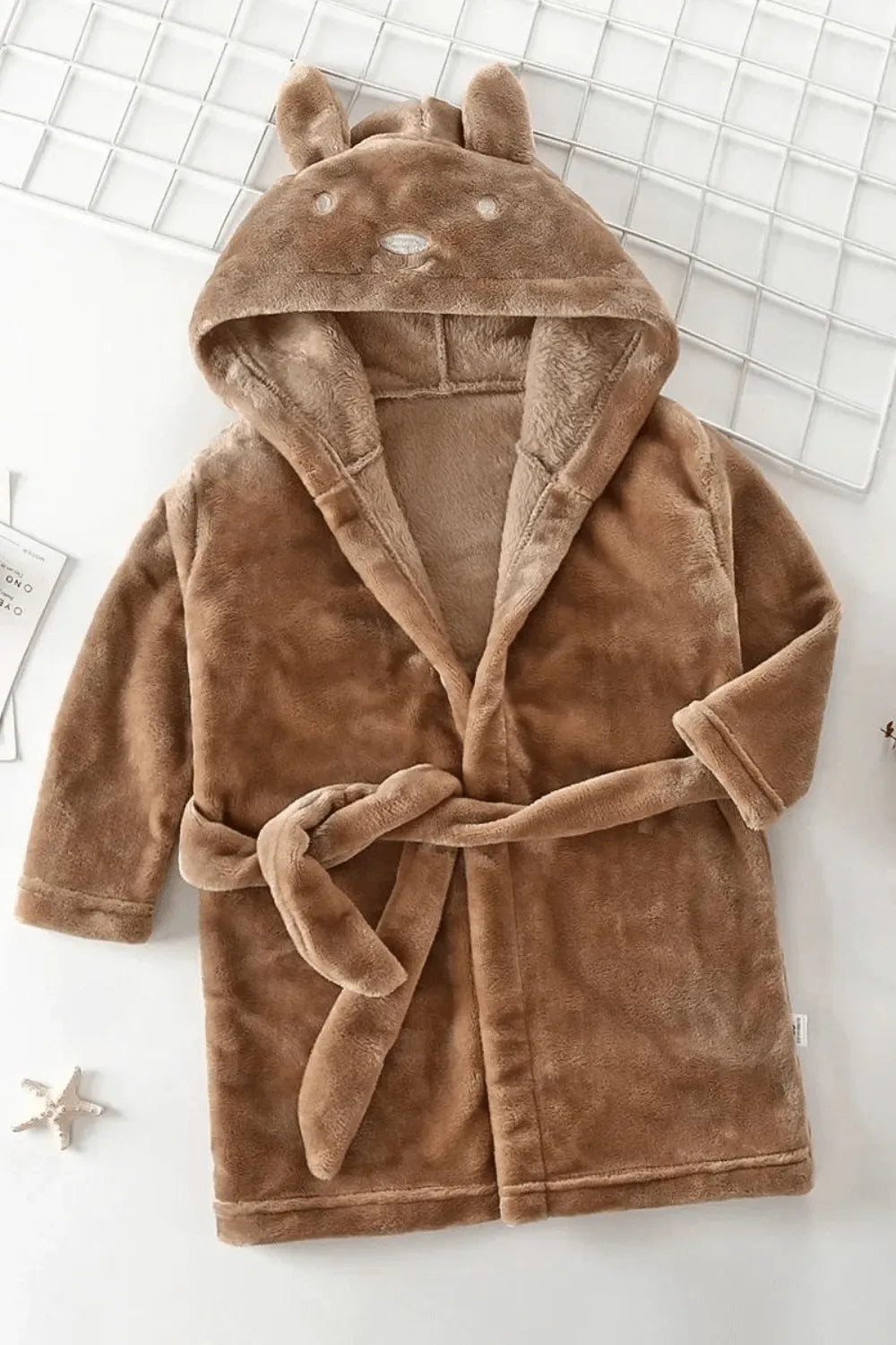 Peignoir enfant à capuche motif animaux amusants