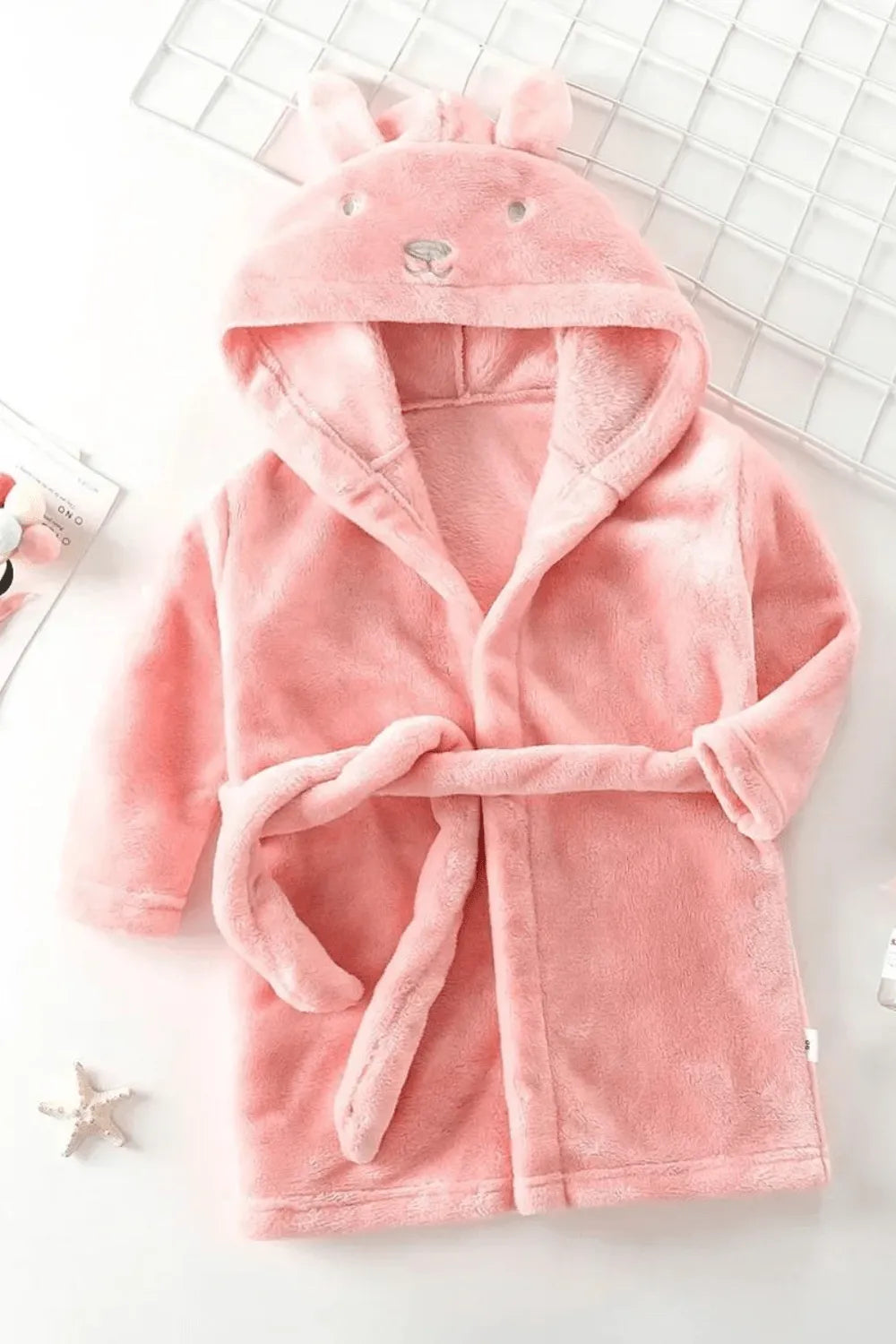 Peignoir enfant à capuche motif animaux amusants