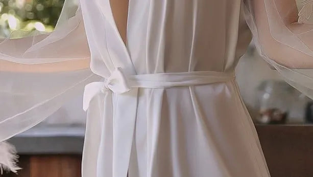 Peignoir de mariage élégant blanc pour femme Peignoir et bain