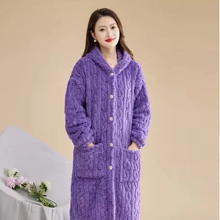 Peignoir doux et élégant femme violet / M (40-60kg) Peignoir et bain