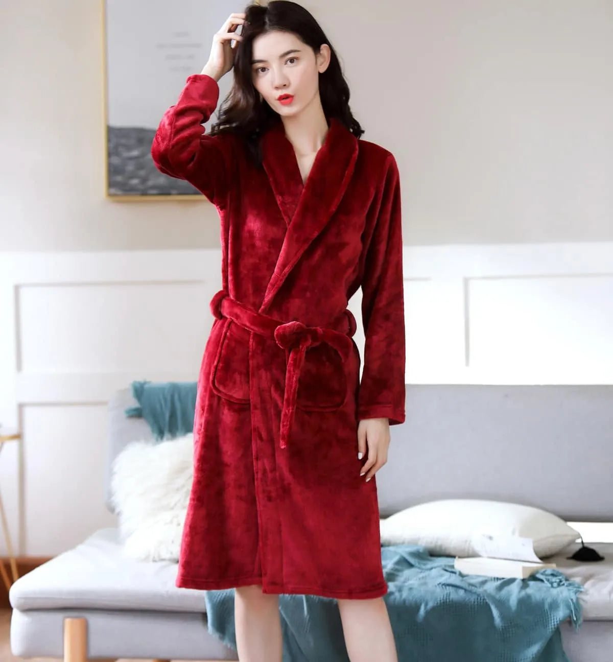 Peignoir doux et élégant pour femme Peignoir et bain