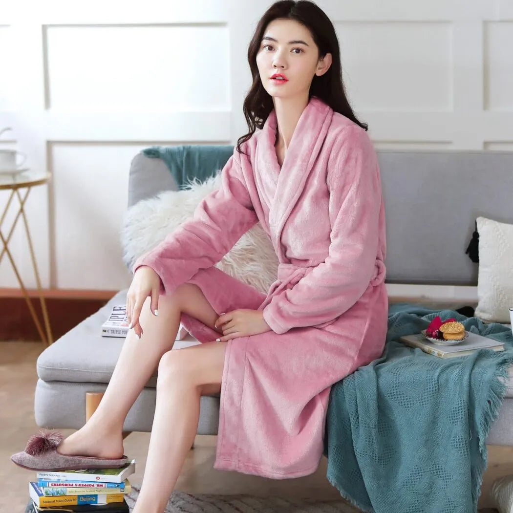 Peignoir doux et élégant pour femme rose Peignoir et bain