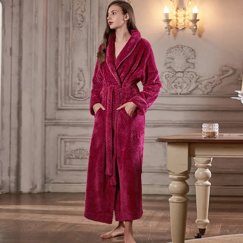 Peignoir doux femme style cocooning pour maison rose / m Peignoir et bain