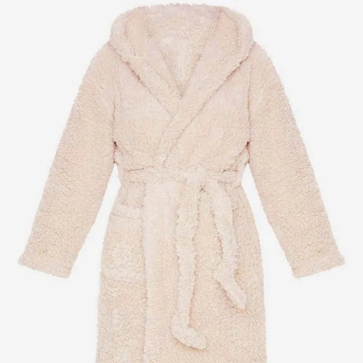 Peignoir doux flanelle femme cocooning élégant rose / m Peignoir et bain