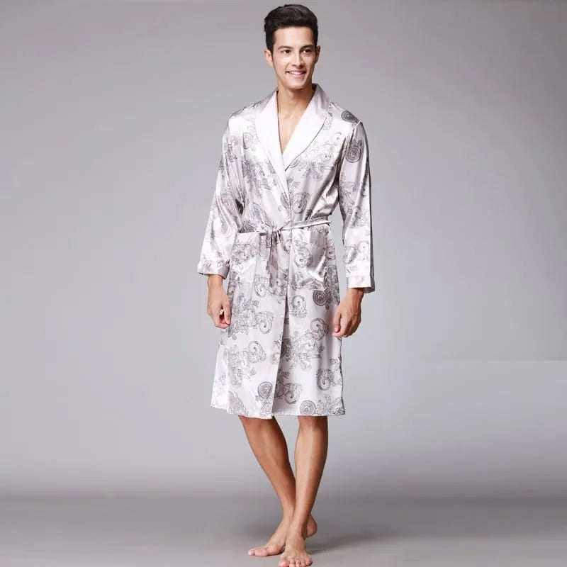 Peignoir élégant blanc pour homme style luxueux l Peignoir et bain