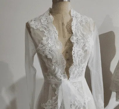 Peignoir élégant en dentelle pour nuit de noces s Peignoir et bain