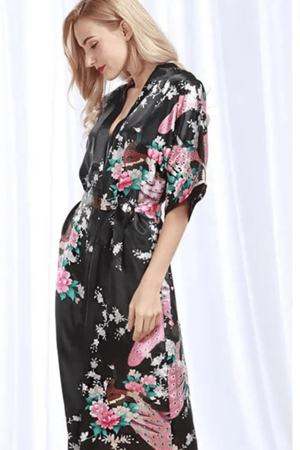 Peignoir élégant femme style kimono doux et chic 3XL Peignoir et bain