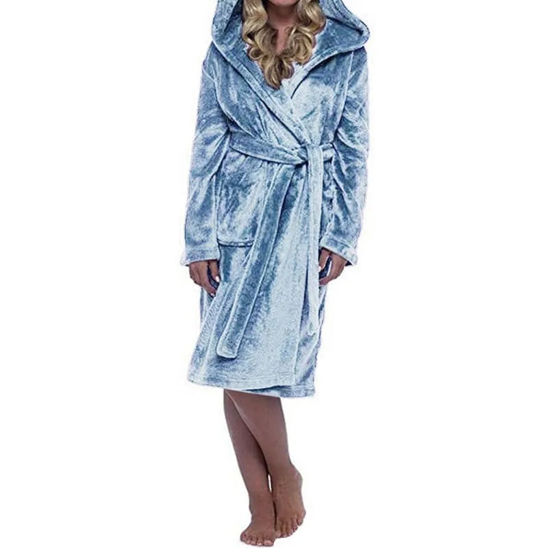 Peignoir élégant manches longues femme usage quotidien Peignoir et bain