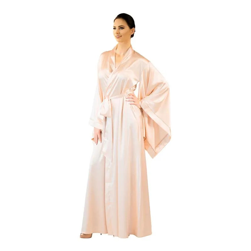Peignoir élégant manches longues pour femme beige / m Peignoir et bain