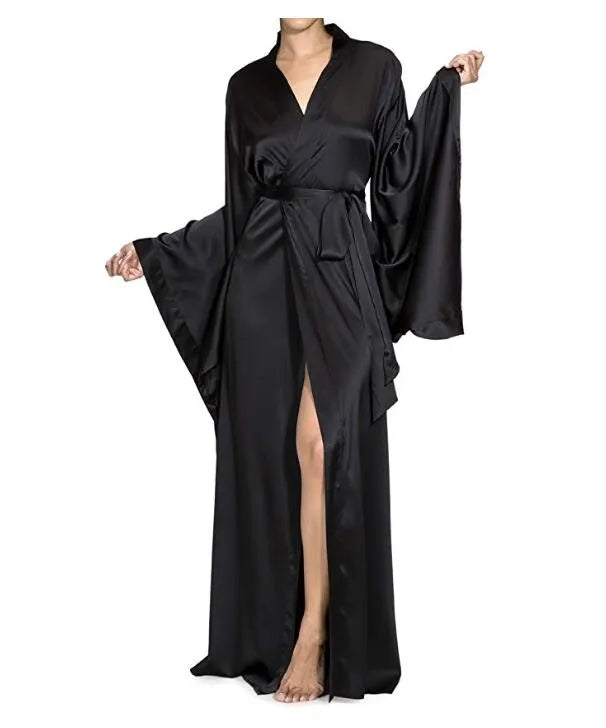 Peignoir élégant manches longues pour femme Peignoir et bain