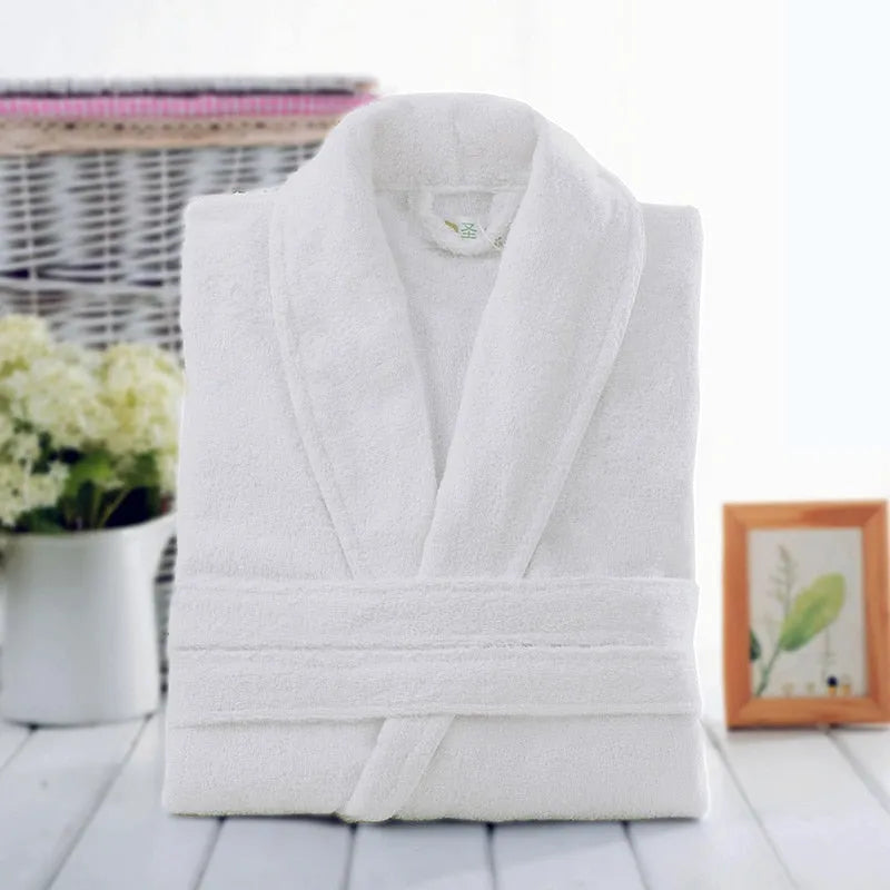Peignoir élégant pour femme en sortie de bain blanc / l Peignoir et bain