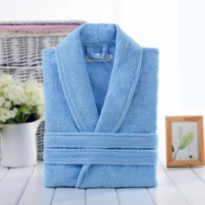 Peignoir élégant pour femme en sortie de bain bleu / l Peignoir et bain