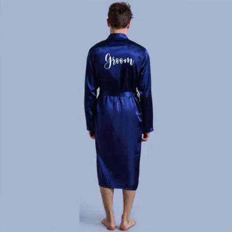 Peignoir élégant pour homme style mariage chic bleu / m Peignoir et bain