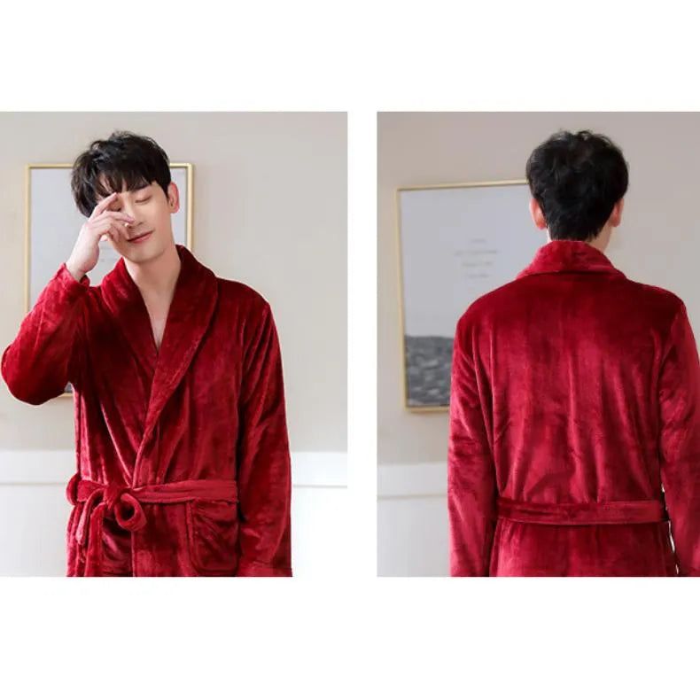 Peignoir élégant rouge vin pour moments cocooning Peignoir et bain