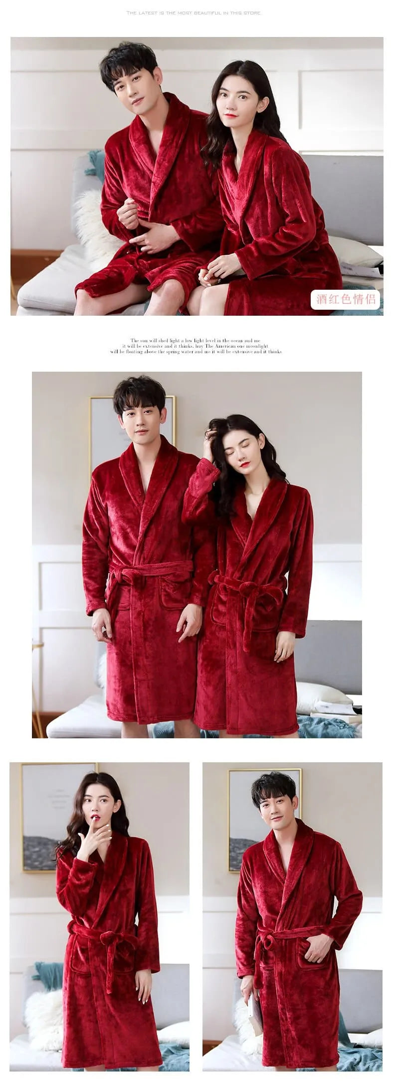 Peignoir élégant rouge vin pour moments cocooning Peignoir et bain